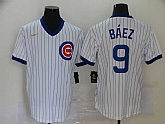 Cubs 9 Javier Baez White 2020 Nike Cool Base Jersey,baseball caps,new era cap wholesale,wholesale hats